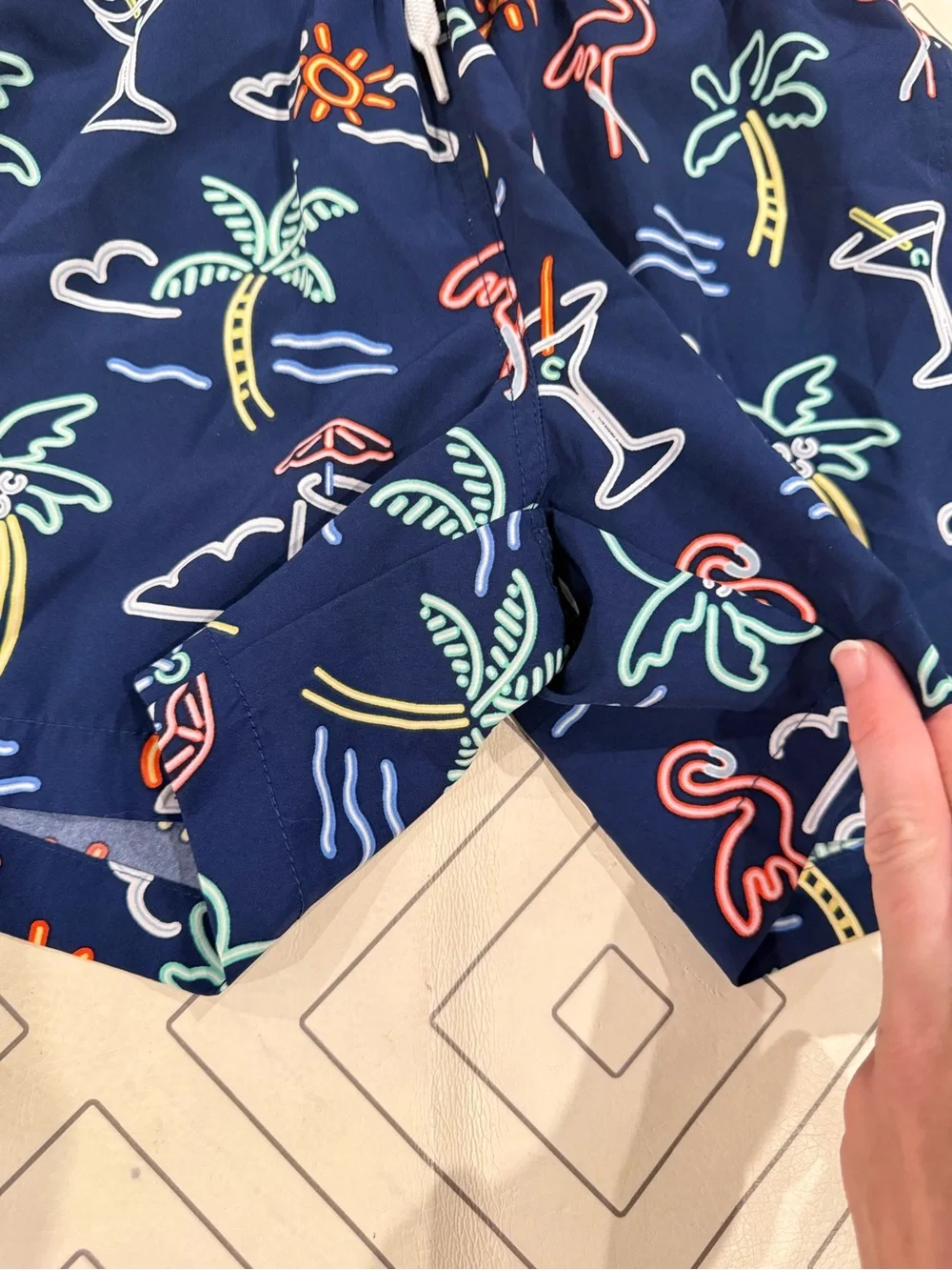 Chubbies Navy Neon Lights Swim Trunks